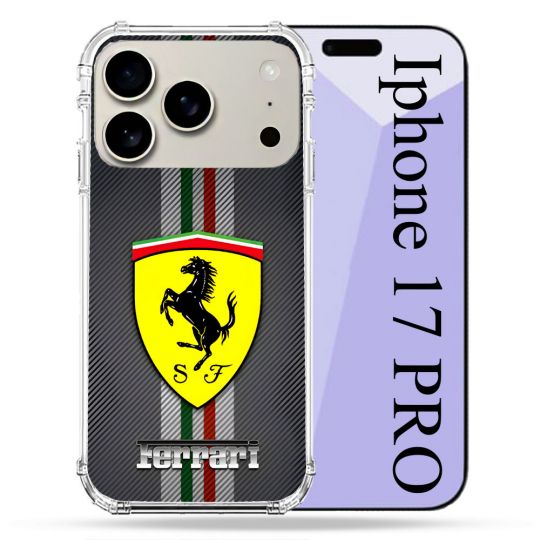 Coque Renforcée Magsafe Pour Iphone 17 Pro Ferrari Carbone