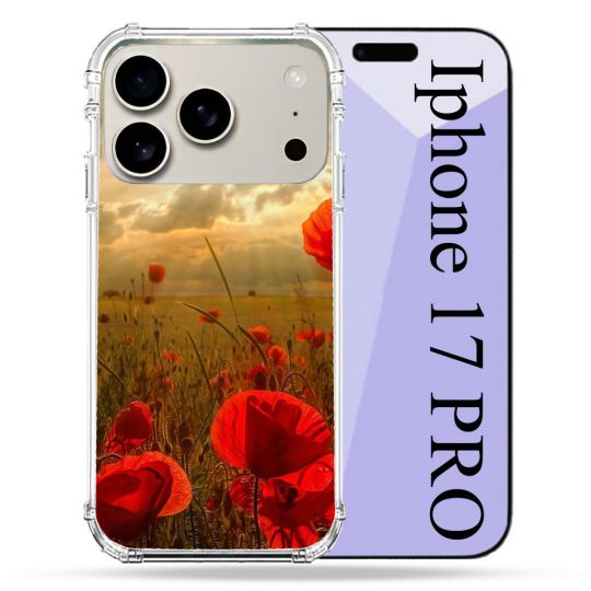 Coque Renforcée Magsafe Pour Iphone 17 Pro Fleur Coquelicot