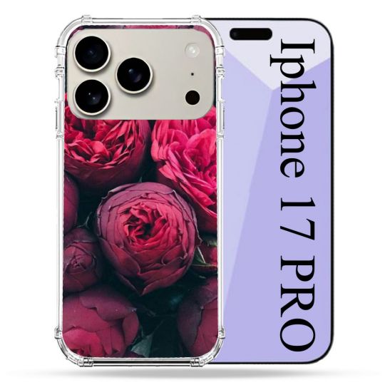 Coque Renforcée Magsafe Pour Iphone 17 Pro Fleur Pivoine