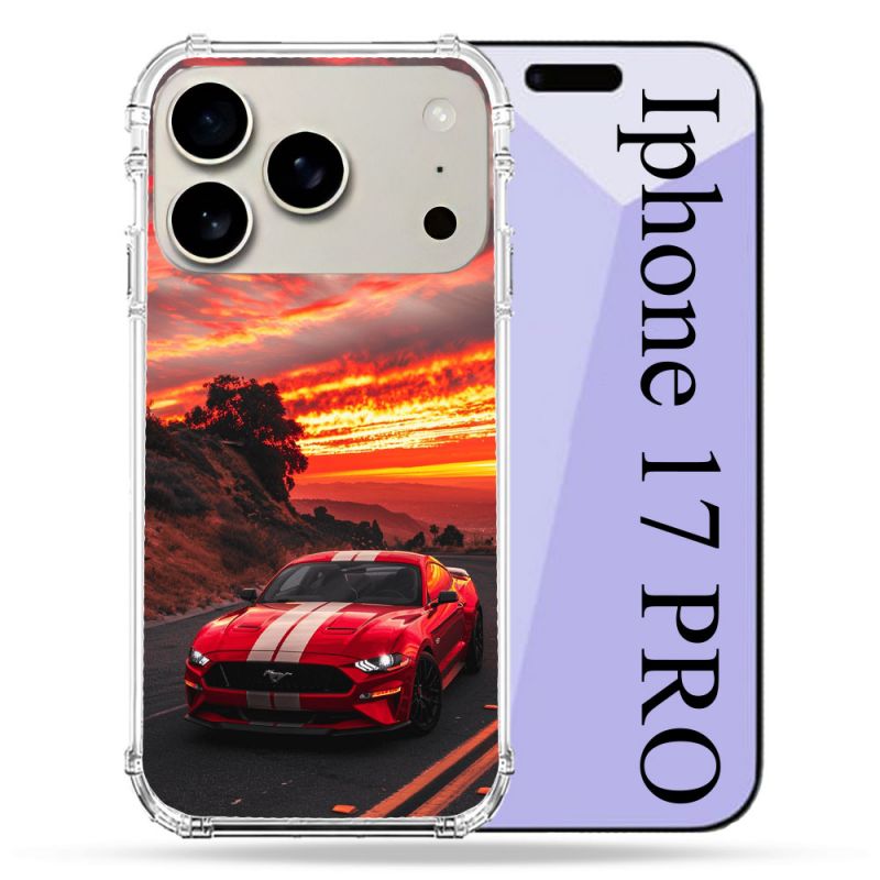 Coque Renforcée Magsafe Pour Iphone 17 Pro Ford Mustang GT500 Rouge
