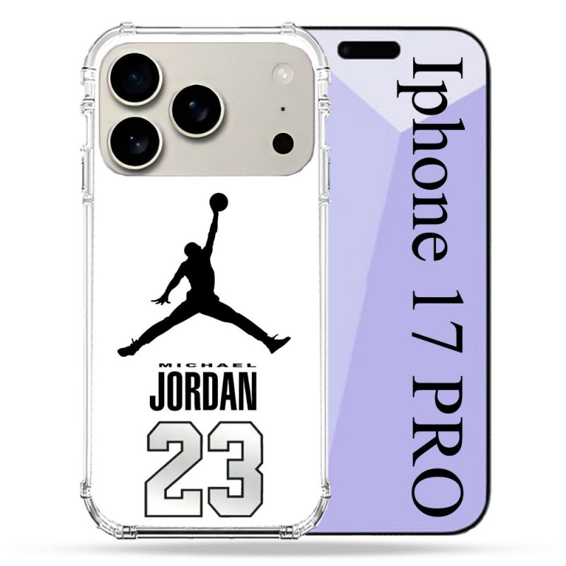 Coque Renforcée Magsafe Pour Iphone 17 Pro Jordan 23 Blanc