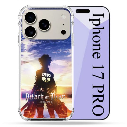Coque Renforcée Magsafe Pour Iphone 17 Pro Manga Attaque Titans Soleil