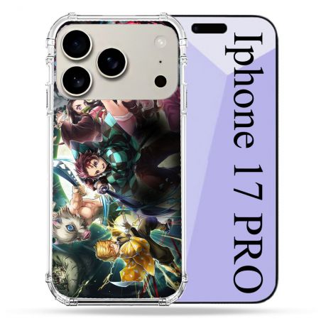 Coque Renforcée Magsafe Pour Iphone 17 Pro Manga Demon Slayer Groupe