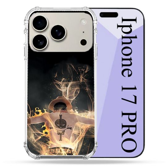 Coque Renforcée Magsafe Pour Iphone 17 Pro Manga One Piece Ace Noir