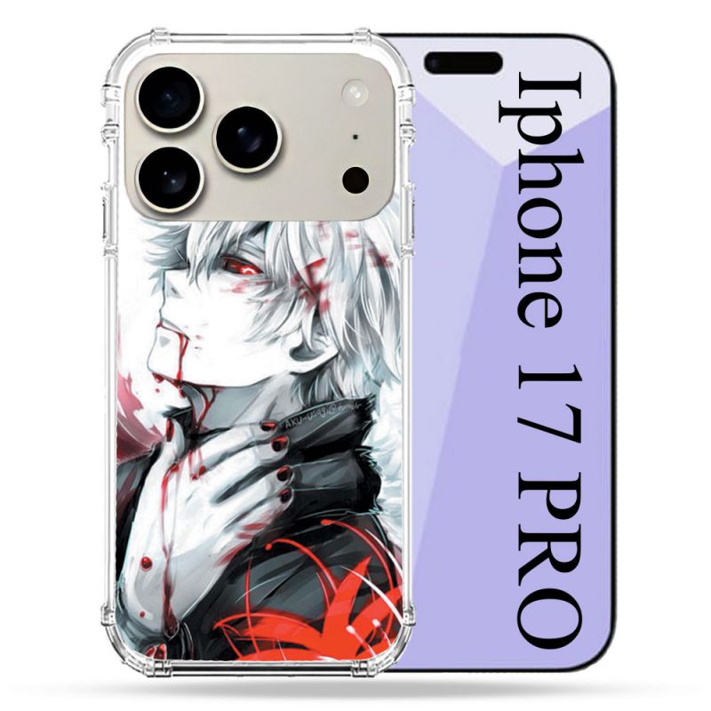 Coque Renforcée Magsafe Pour Iphone 17 Pro Manga Tokyo Ghoul Kaneki Blanc