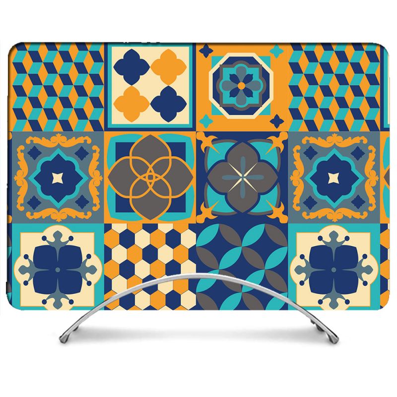 Coque Intégrale Pour MacBook Pro M4 14 Pouces Texture Carreau Ciment Orange