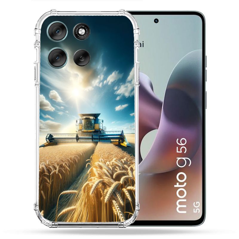 Coque Renforcée Pour Motorola G56 5G Agriculture Moissonneuse Blé