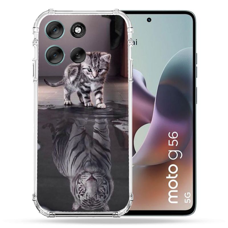 Coque Renforcée Pour Motorola G56 5G Animal Chat Reflet