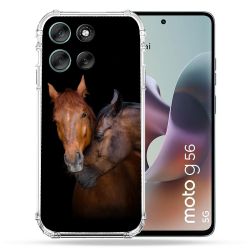 Coque Renforcée Pour Motorola G56 5G Animal Cheval Marron