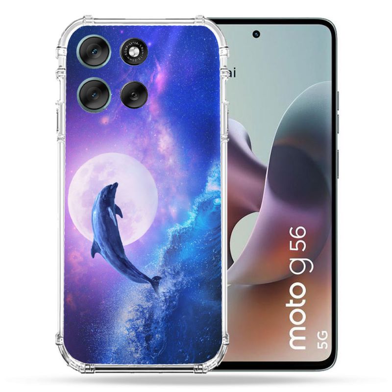 Coque Renforcée Pour Motorola G56 5G Animal Dauphin Vague