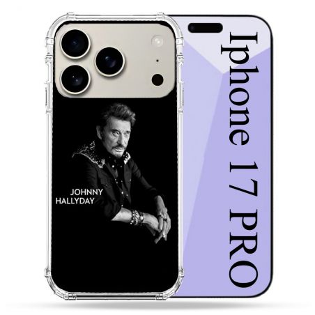 Coque Renforcée Magsafe Pour Iphone 17 Pro Musique Johnny Hallyday Noir