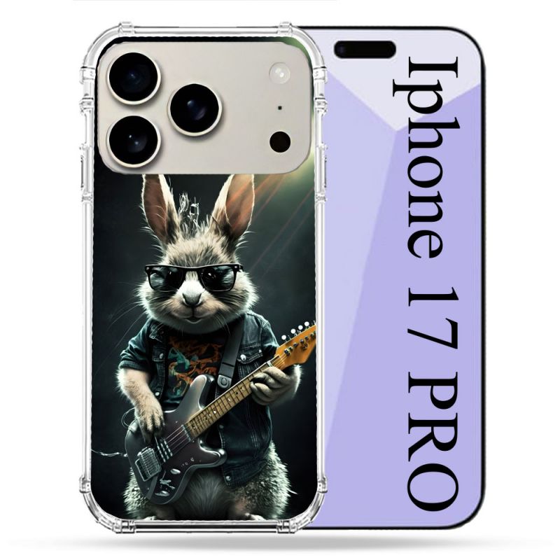 Coque Renforcée Magsafe Pour Iphone 17 Pro Musique Rock Lapin