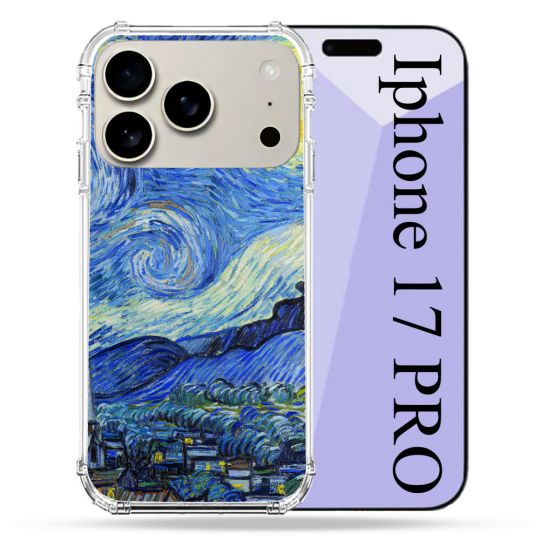 Coque Renforcée Magsafe Pour Iphone 17 Pro Peinture La nuit étoilée