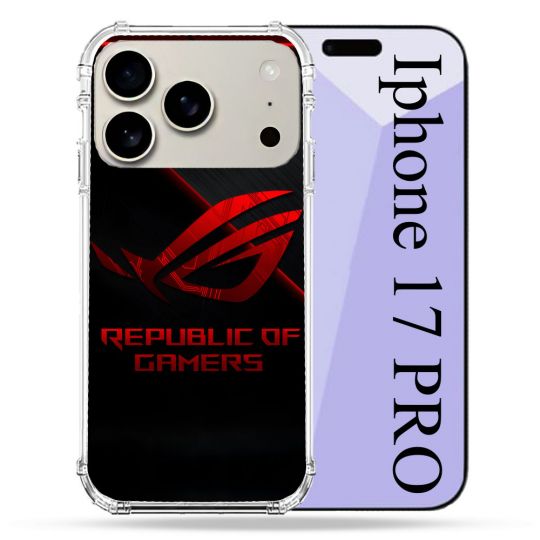 Coque Renforcée Magsafe Pour Iphone 17 Pro ROG Rouge