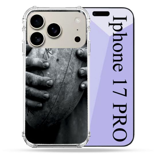 Coque Renforcée Magsafe Pour Iphone 17 Pro Sport Rugby Ballon Vintage