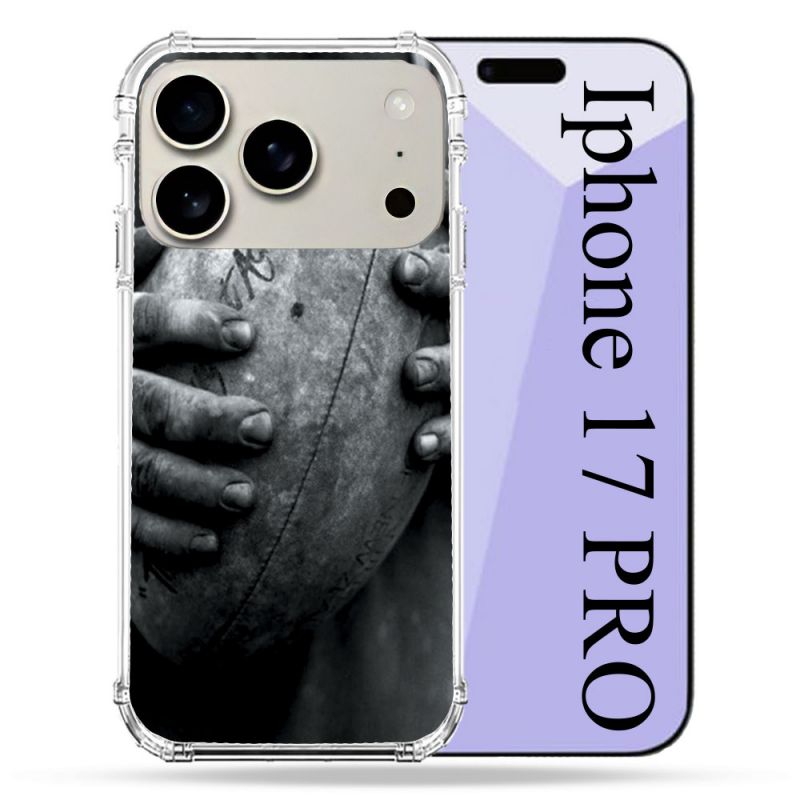 Coque Renforcée Magsafe Pour Iphone 17 Pro Sport Rugby Ballon Vintage