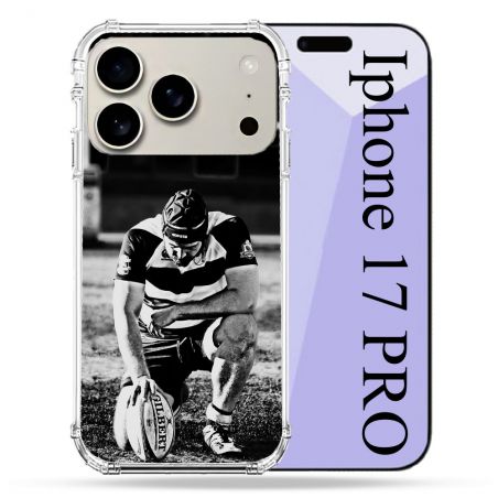 Coque Renforcée Magsafe Pour Iphone 17 Pro Sport Rugby Noir Blanc