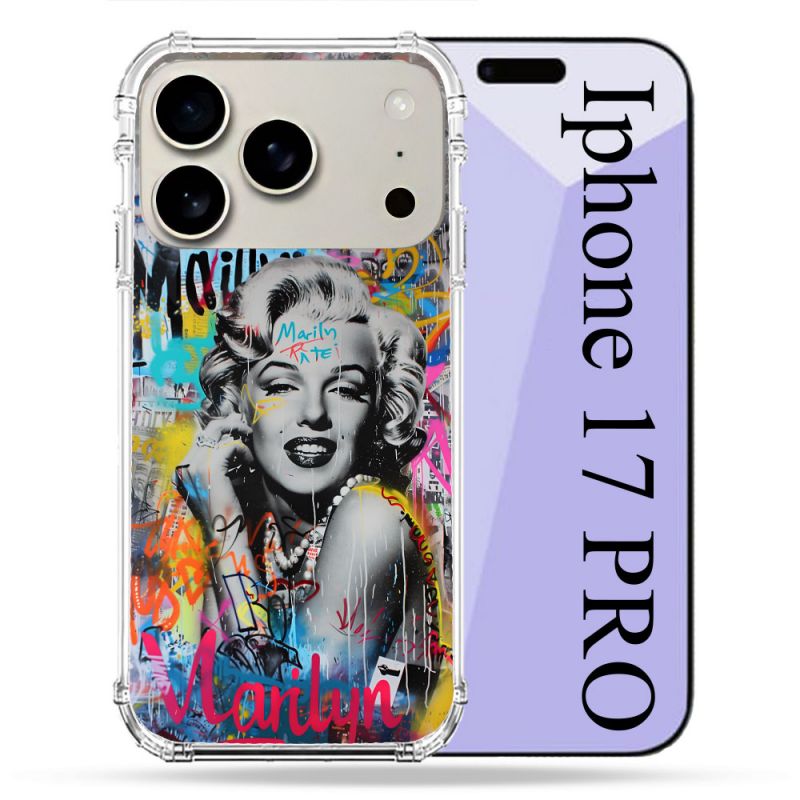 Coque Renforcée Magsafe Pour Iphone 17 Pro Street Art Maryline Monroe