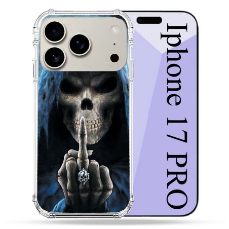 Coque Renforcée Magsafe Pour Iphone 17 Pro Tete de Mort Doigt