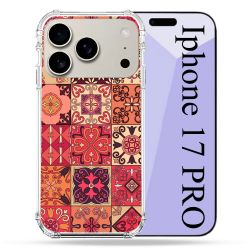 Coque Renforcée Magsafe Pour Iphone 17 Pro Texture Carreau Ciment Rouge