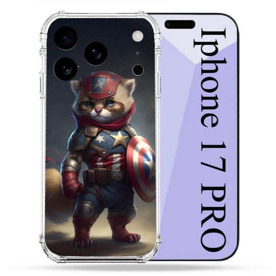 Coque Renforcée Pour Iphone 17 Pro Animal Chat America
