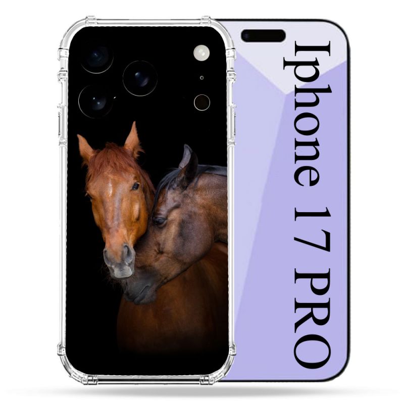 Coque Renforcée Pour Iphone 17 Pro Animal Cheval Marron