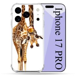Coque Renforcée Pour Iphone 17 Pro Animal Girafe Blanche
