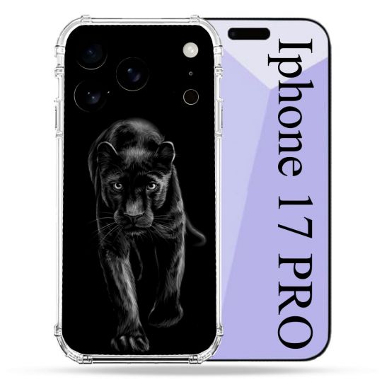 Coque Renforcée Pour Iphone 17 Pro Animal Panthère Noire