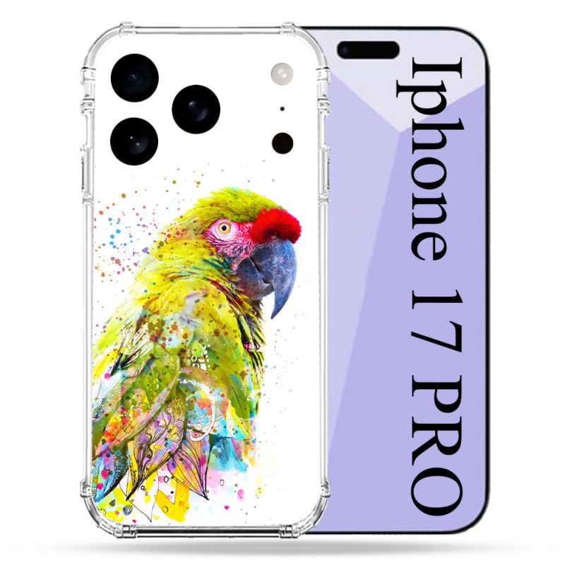 Coque Renforcée Pour Iphone 17 Pro Animal Perroquet Jaune