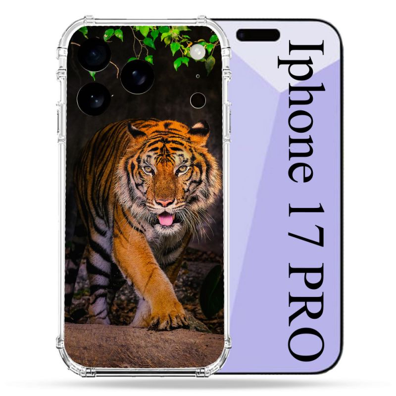 Coque Renforcée Pour Iphone 17 Pro Animal Tigre Jungle