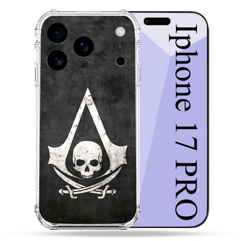 Coque Renforcée Pour Iphone 17 Pro Assassin Creed Tete Mort