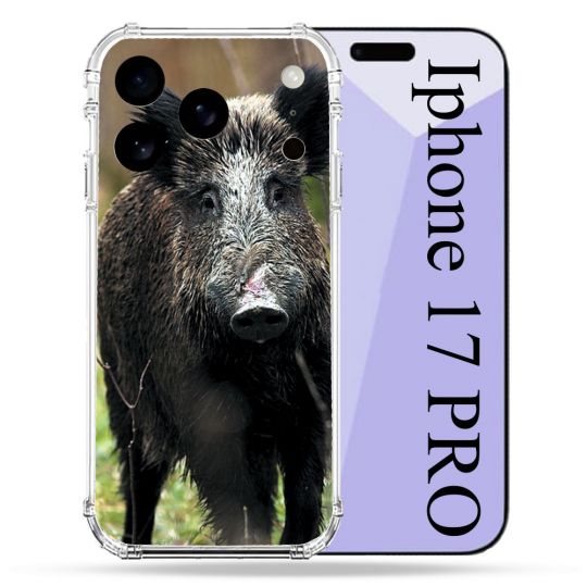 Coque Renforcée Pour Iphone 17 Pro Chasse Sanglier bois