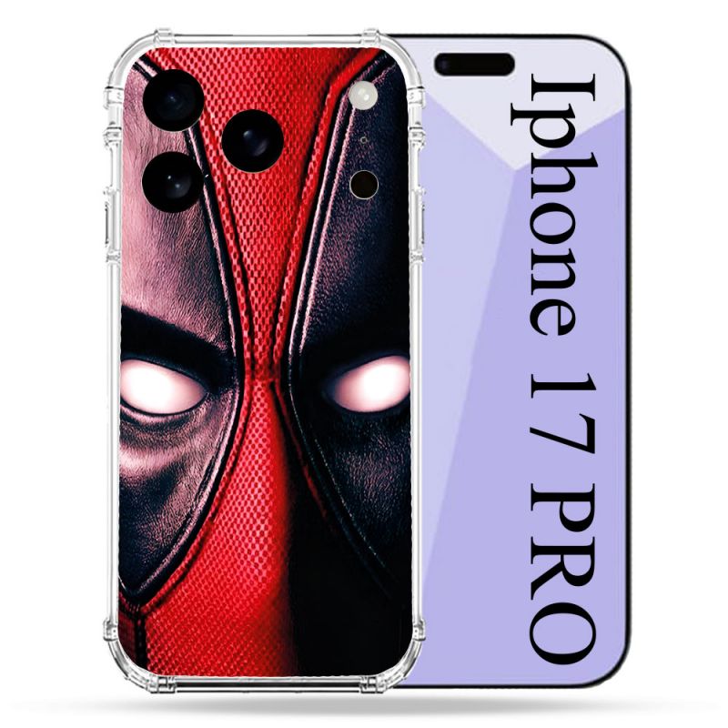 Coque Renforcée Pour Iphone 17 Pro Deadpool Yeux