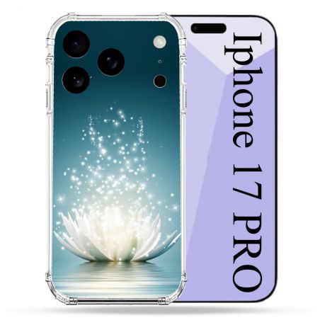 Coque Renforcée Pour Iphone 17 Pro Fleur Lotus Blanc
