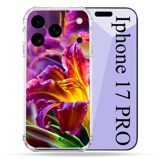 Coque Renforcée Pour Iphone 17 Pro Fleur Lys Color