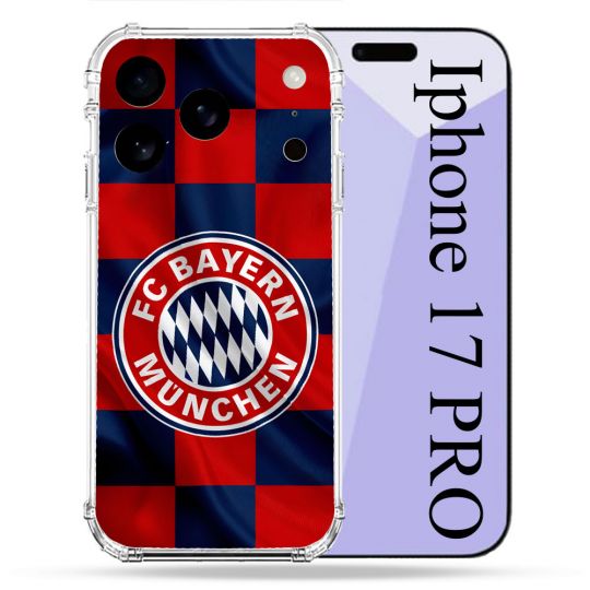 Coque Renforcée Pour Iphone 17 Pro Foot Bayern Munich Carreaux