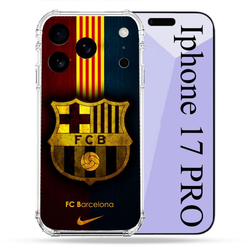Coque Renforcée Pour Iphone 17 Pro Foot FC Barcelone Vintage