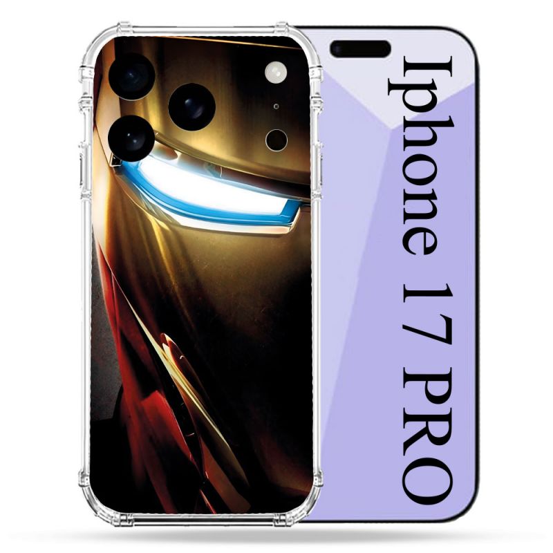 Coque Renforcée Pour Iphone 17 Pro Iron Man Casque
