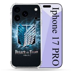 Coque Renforcée Pour Iphone 17 Pro Manga Attaque Titans Noir