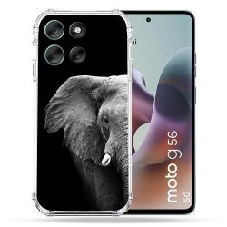 Coque Renforcée Pour Motorola G56 5G Animal Elephant Noir