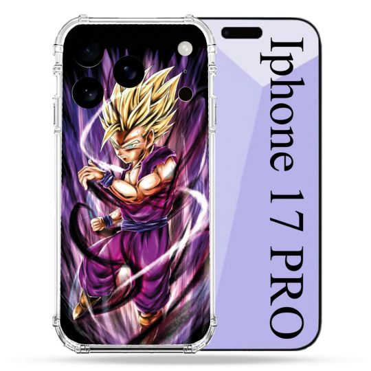Coque Renforcée Pour Iphone 17 Pro Manga Dragon Ball Sangohan Violet