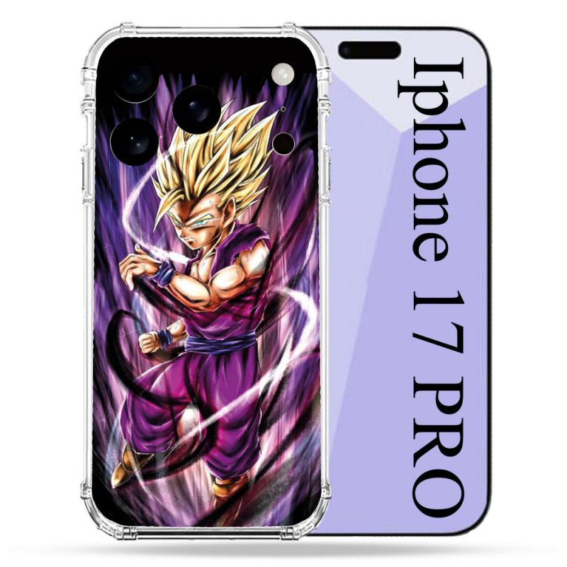 Coque Renforcée Pour Iphone 17 Pro Manga Dragon Ball Sangohan Violet