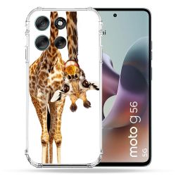 Coque Renforcée Pour Motorola G56 5G Animal Girafe Blanche