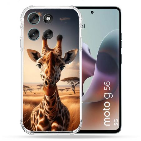 Coque Renforcée Pour Motorola G56 5G Animal Girafe Savane