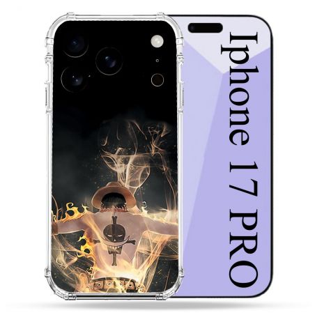 Coque Renforcée Pour Iphone 17 Pro Manga One Piece Ace Noir