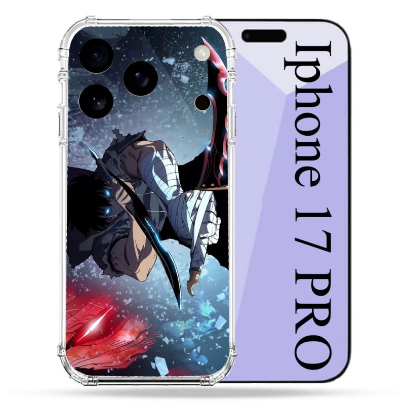 Coque Renforcée Pour Iphone 17 Pro Manga Solo Leveling Sung Epee