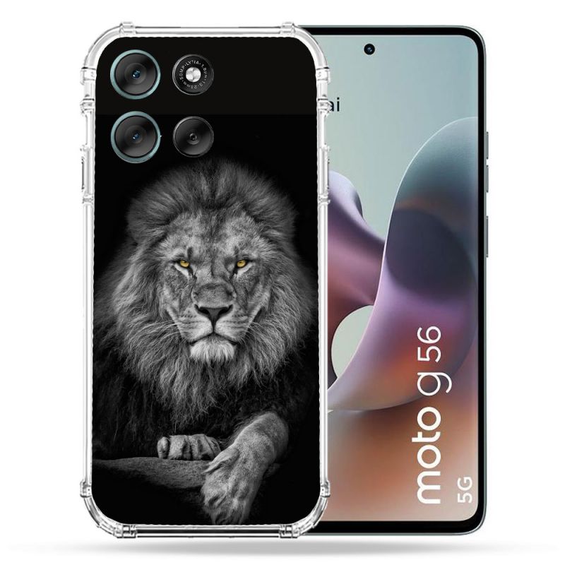 Coque Renforcée Pour Motorola G56 5G Animal Lion Majestueux