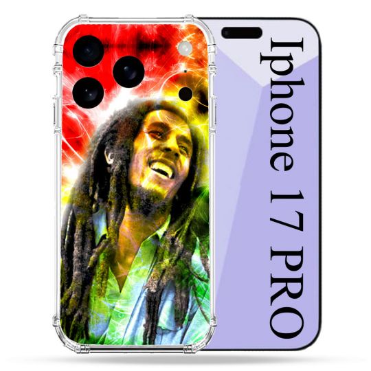 Coque Renforcée Pour Iphone 17 Pro Musique Bob Marley Color