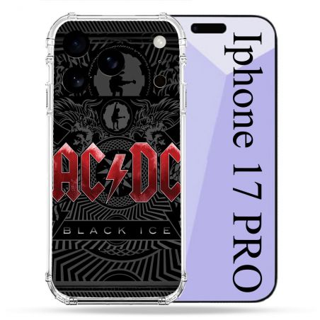 Coque Renforcée Pour Iphone 17 Pro Musique Rock ACDC Rouge