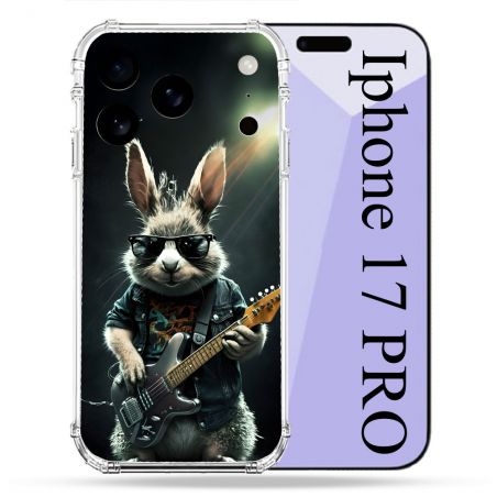 Coque Renforcée Pour Iphone 17 Pro Musique Rock Lapin